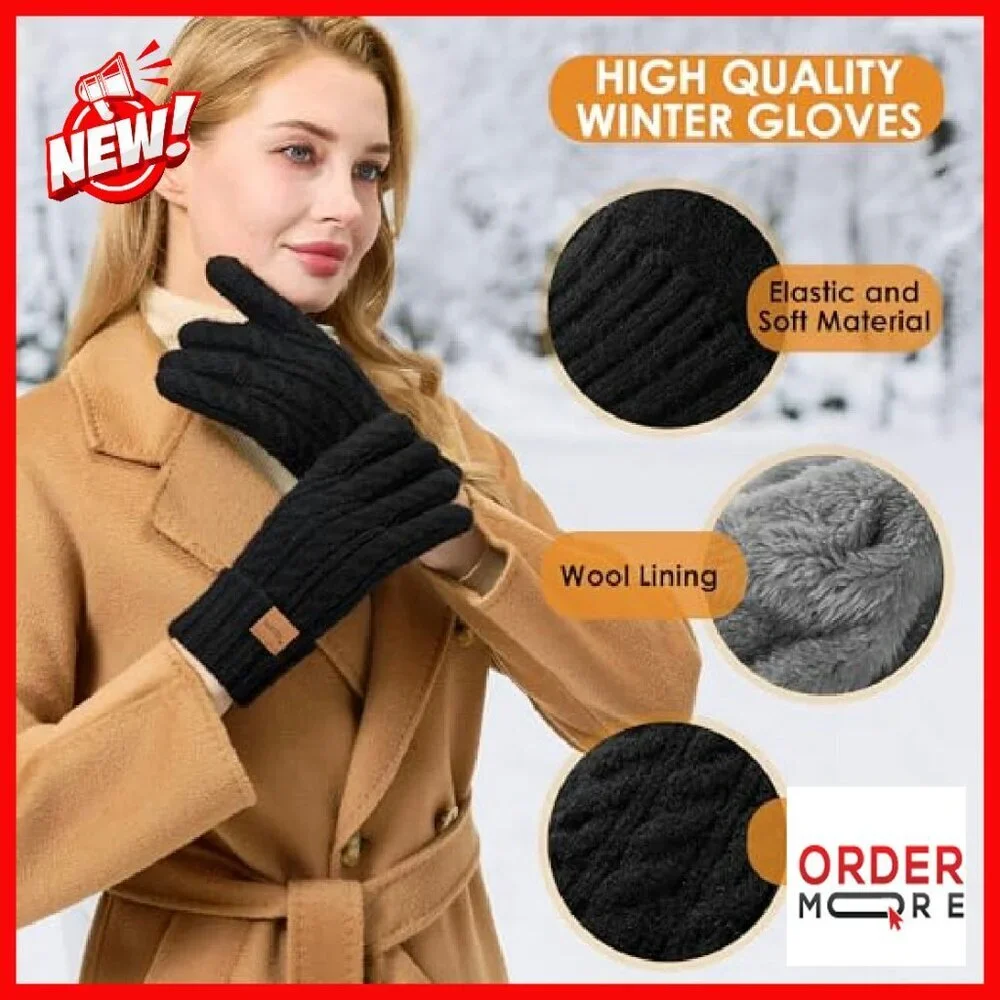 Women's Touchscreen Winter Gloves Fleece Lined Thermal Warm Cold Weather